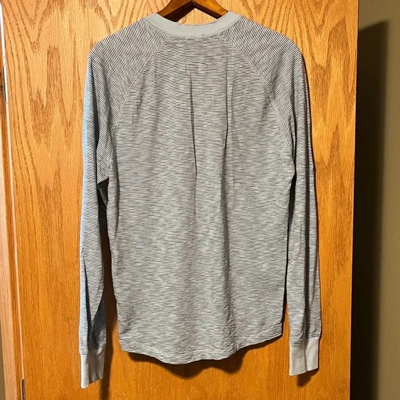 GAP Light Gray Striped Henley - Picture 9 of 10